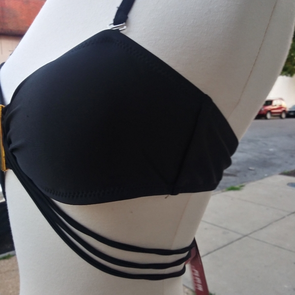 🆕Strappy Black Bikini Top Womens Size Small - Picture 8 of 11
